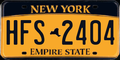 NY license plate HFS2404