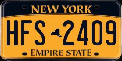 NY license plate HFS2409