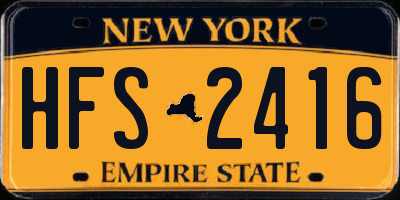 NY license plate HFS2416