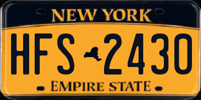 NY license plate HFS2430