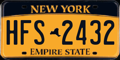 NY license plate HFS2432