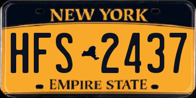 NY license plate HFS2437