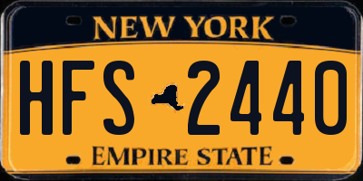 NY license plate HFS2440