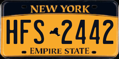 NY license plate HFS2442