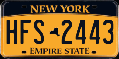 NY license plate HFS2443