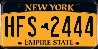 NY license plate HFS2444