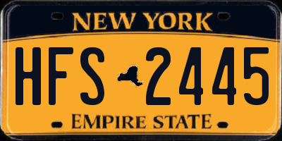 NY license plate HFS2445