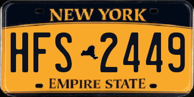 NY license plate HFS2449