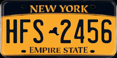 NY license plate HFS2456