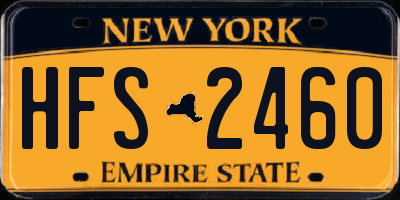 NY license plate HFS2460