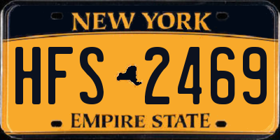NY license plate HFS2469