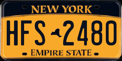 NY license plate HFS2480