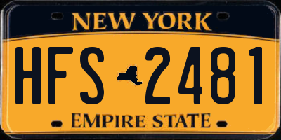 NY license plate HFS2481