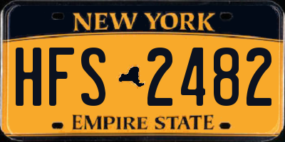 NY license plate HFS2482