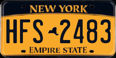 NY license plate HFS2483