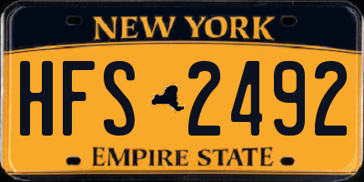NY license plate HFS2492