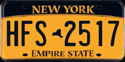 NY license plate HFS2517