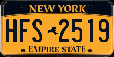 NY license plate HFS2519