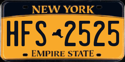 NY license plate HFS2525