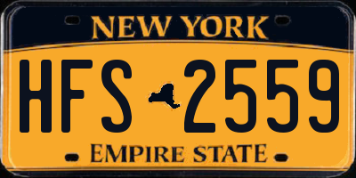 NY license plate HFS2559
