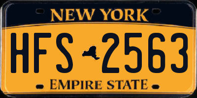 NY license plate HFS2563