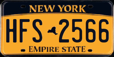 NY license plate HFS2566