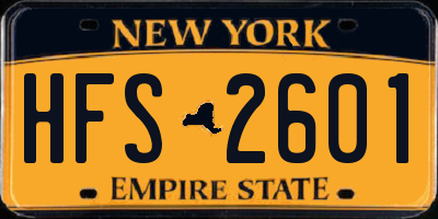 NY license plate HFS2601