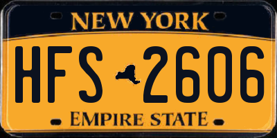 NY license plate HFS2606