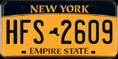NY license plate HFS2609