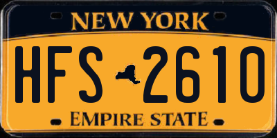 NY license plate HFS2610