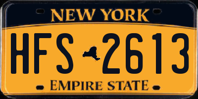 NY license plate HFS2613