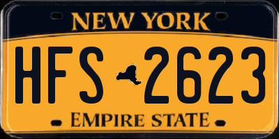 NY license plate HFS2623