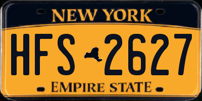 NY license plate HFS2627