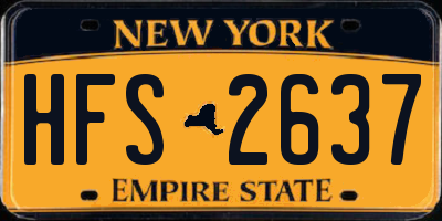 NY license plate HFS2637