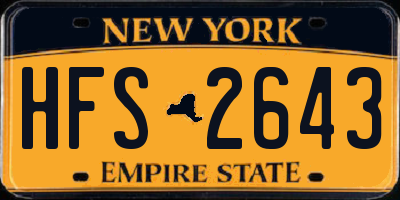 NY license plate HFS2643