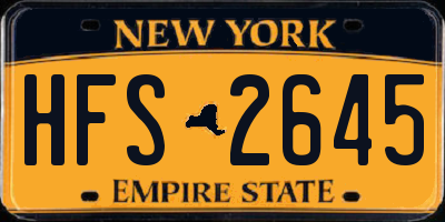 NY license plate HFS2645