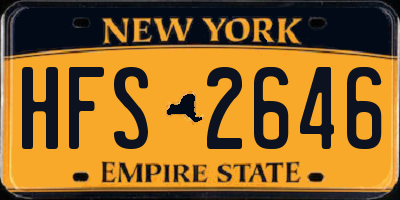NY license plate HFS2646
