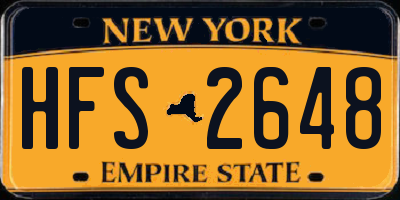 NY license plate HFS2648