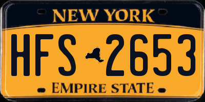 NY license plate HFS2653