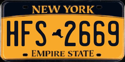 NY license plate HFS2669