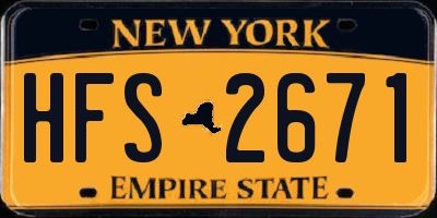 NY license plate HFS2671