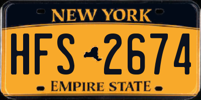 NY license plate HFS2674