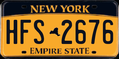 NY license plate HFS2676