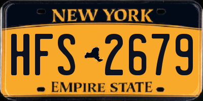 NY license plate HFS2679