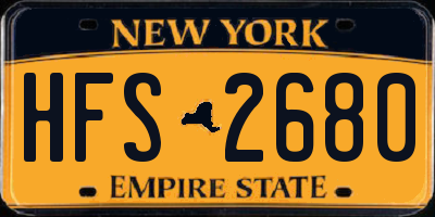 NY license plate HFS2680