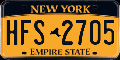 NY license plate HFS2705