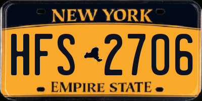 NY license plate HFS2706