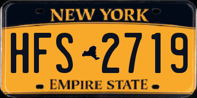 NY license plate HFS2719
