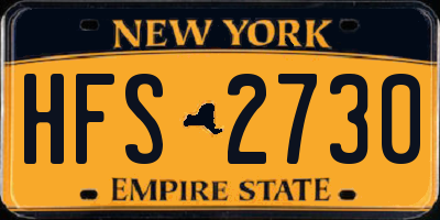 NY license plate HFS2730