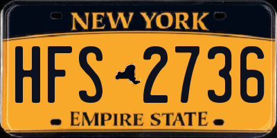 NY license plate HFS2736